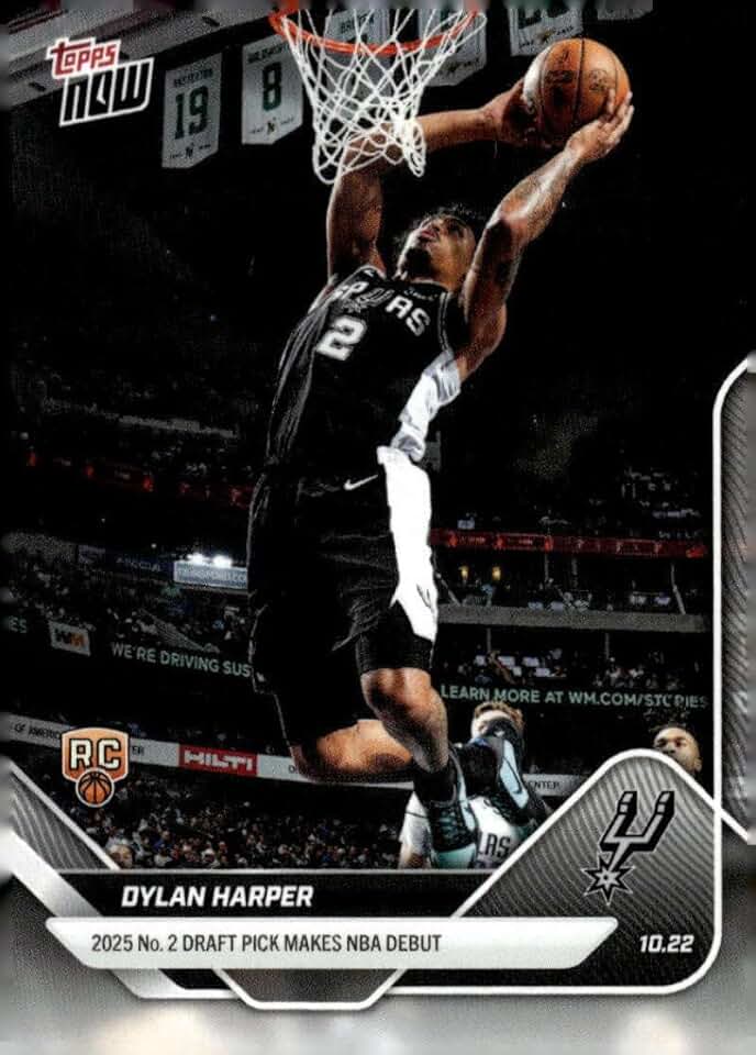 DYLAN HARPER RC 2025-26 Topps NOW #7 ROOKIE Spurs NM-MT Basketball Debut