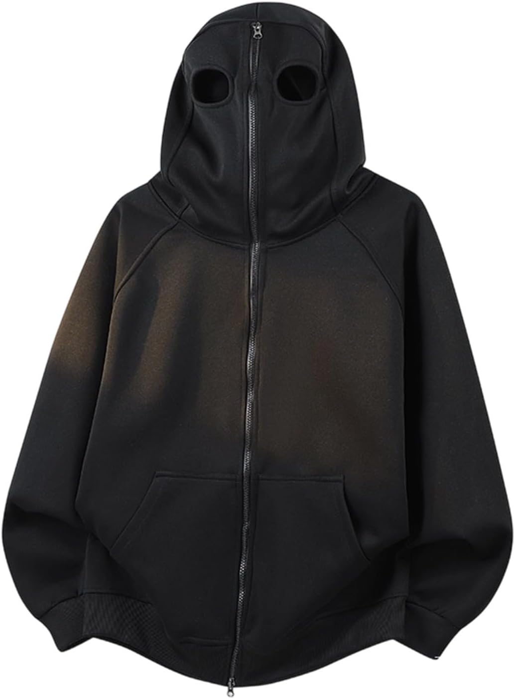 Men's Full Zip Balaclava Sweatshirt Long Sleeve Loose Casual Top