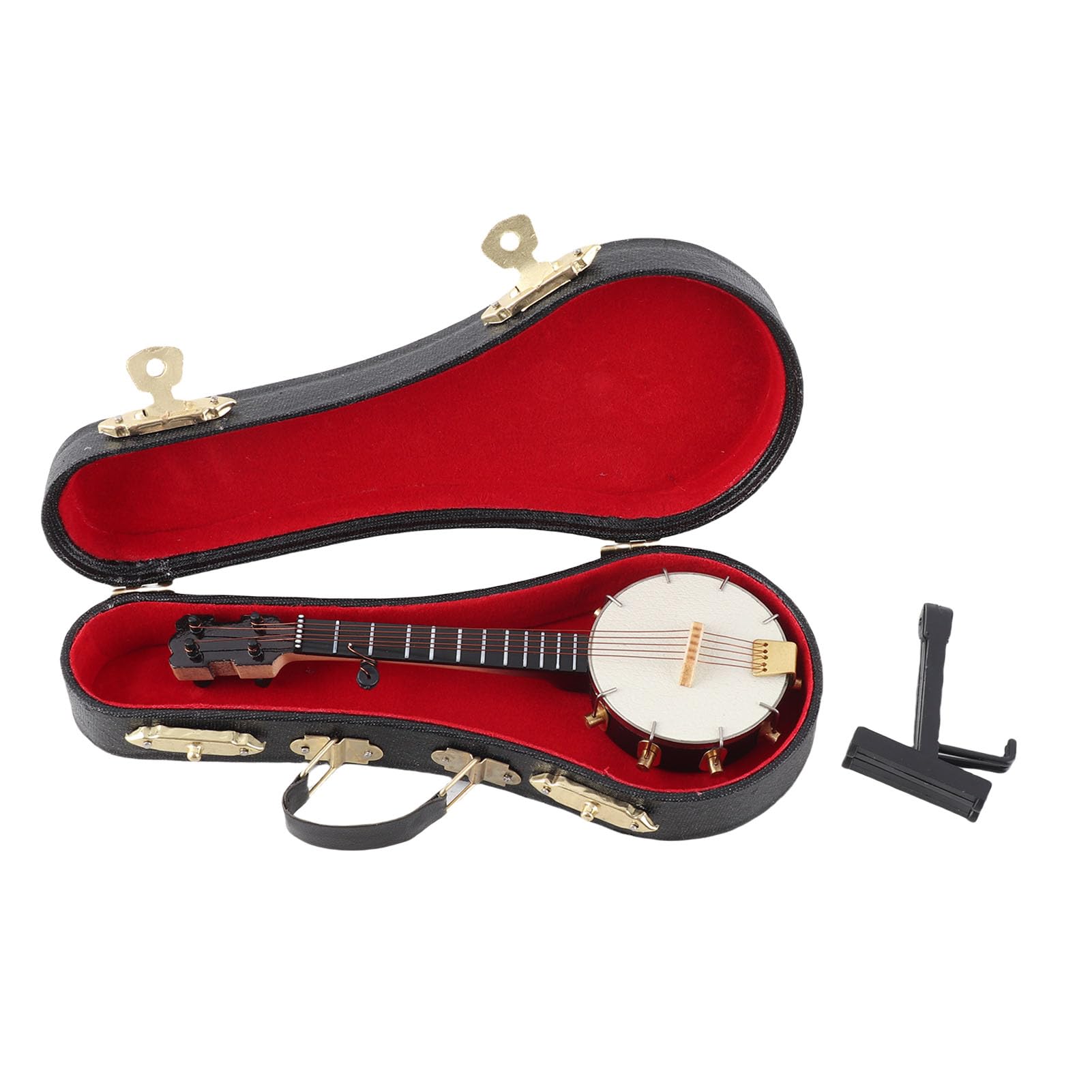 Modelo de Banjo en Miniatura Zenithaur con Soporte, Exquisita réplica de Guitarra de Madera de Mano de Obra para decoración y exhibición del hogar