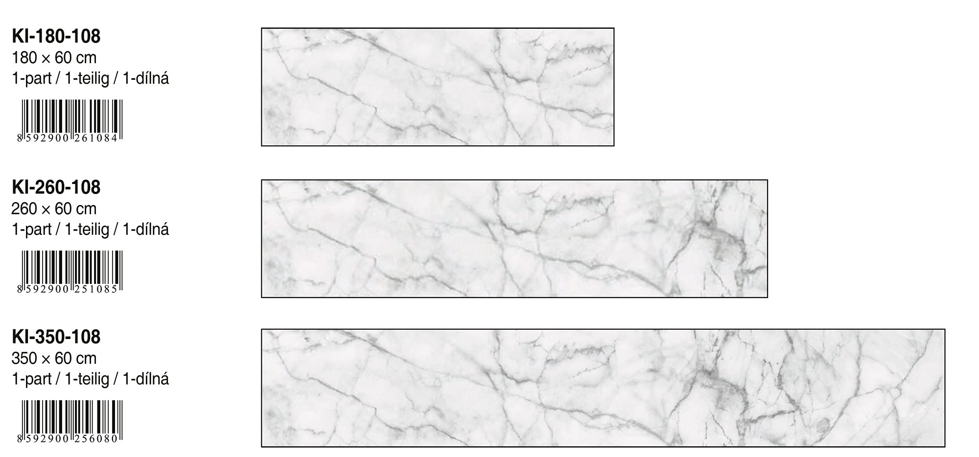 DIMEX Folia samoprzylepna na ścianę kuchenną, biały marmur, 180 x 60 cm, folia samoprzylepna, folia dekoracyjna, ochrona przed rozpryskiwaniem do kuchni, jakość premium