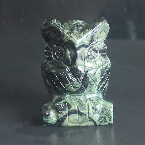 Estatua de búho de cristal tallada a mano con piedras preciosas talladas a mano, estatua para decoración del hogar, 1.6 pulgadas (lapislázuli