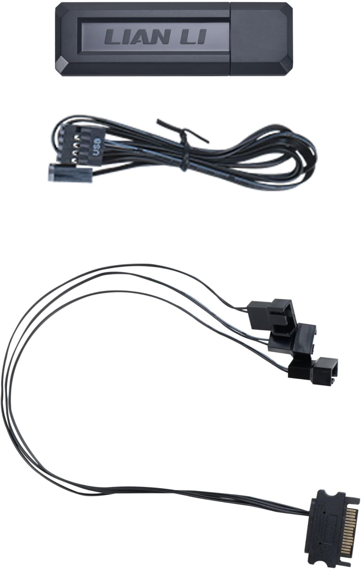 Lian Li UNI Fan SL Wireless & Strimer Wireless Controller with PWM SATA Cable - Black (RF-T-B)