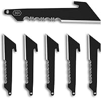 Vista 9 de OUTDOOR EDGE RazorSafe 3" Negro Drop-Point Paquete de 6 Hojas Negras EDC Drop Point Compatible con Cuchillos de Hoja de Afeitar de 3" Perfecto