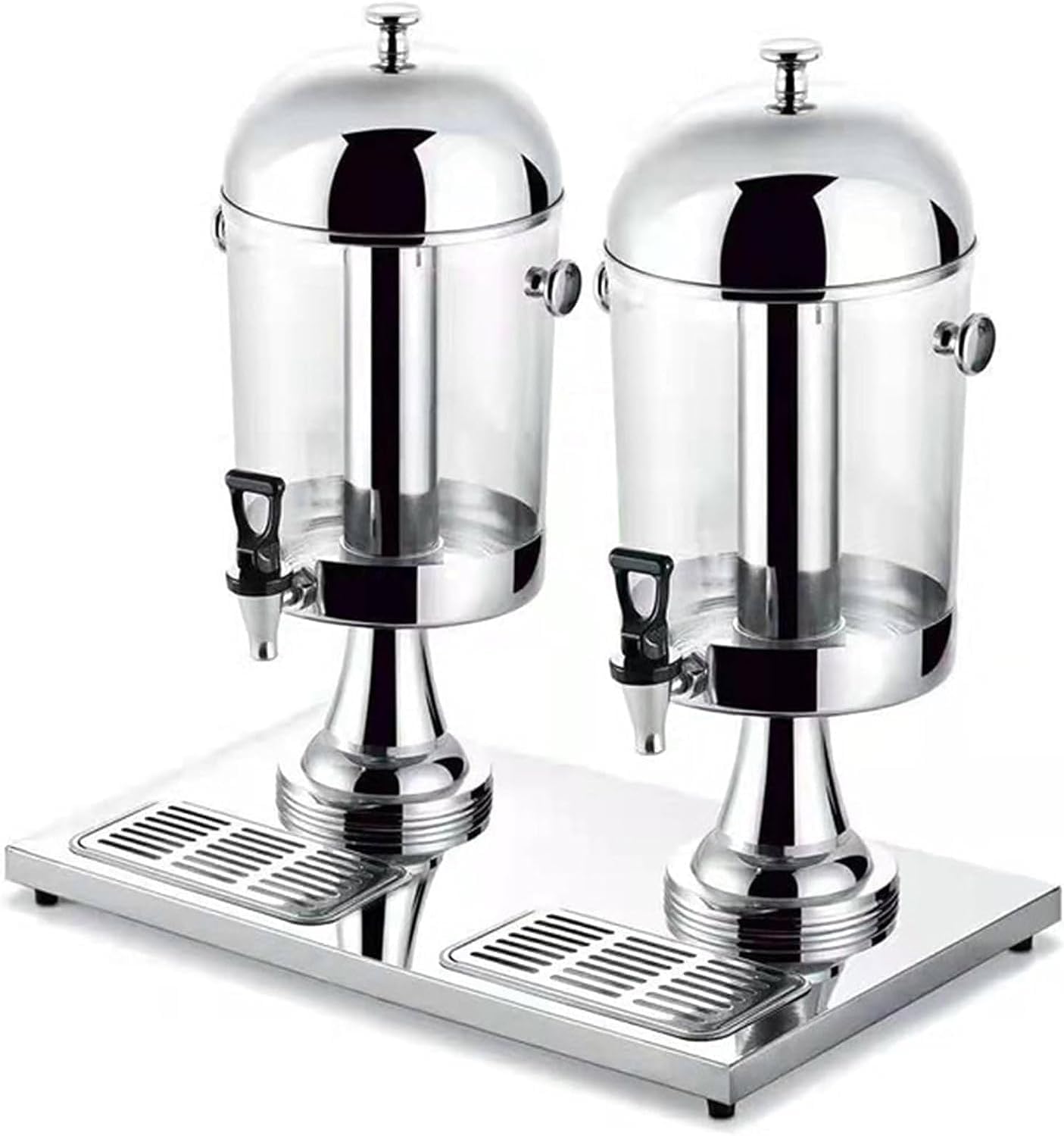 JYBNBBE Cold Drink Machine, Transparent with Lid Beverage Dispenser, Large Capacity Drinks Dispenser, for Breakfast Buffet Hotels (Silver 16L)