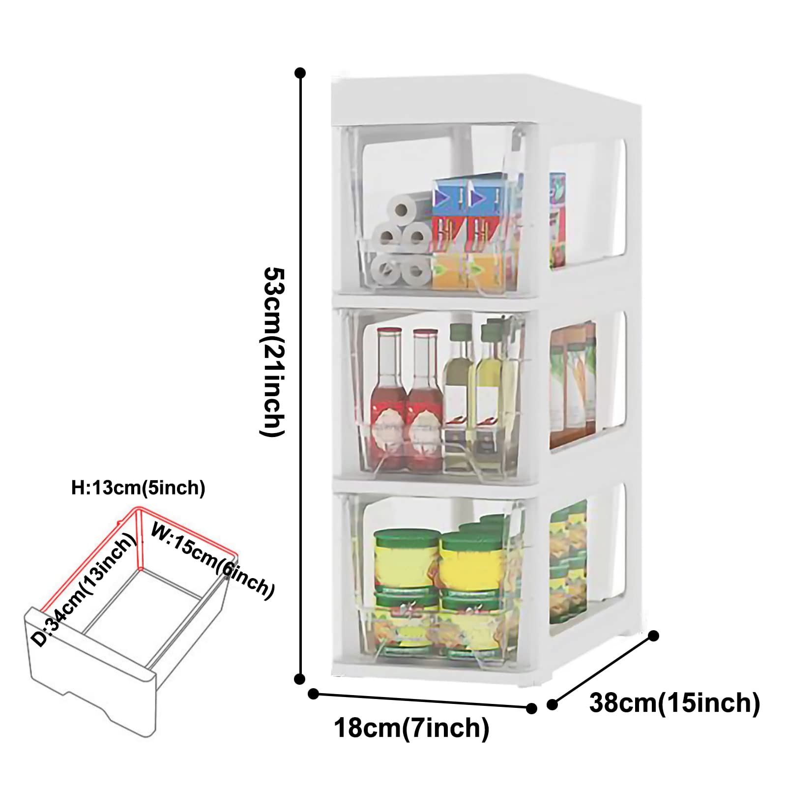 Cajones de almacenamiento apilables Gabinete de almacenamiento de piso de baño, 18 cm (7 pulgadas) Gabinete de almacenamiento de Papel higiénico Delgado de plástico indep