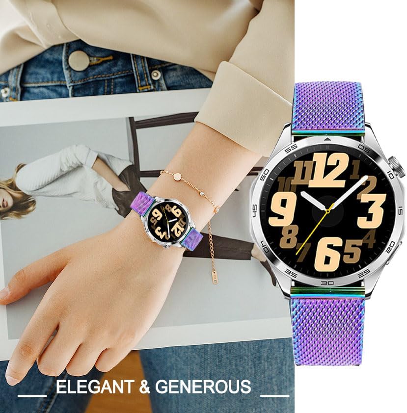 Miniatura 5 de Correas compatibles con Samsung Galaxy Watch de 1.81 pulgadas Galaxy 3 de 1.77 pulgadas Gear S3, correa de repuesto de malla metálica de acero