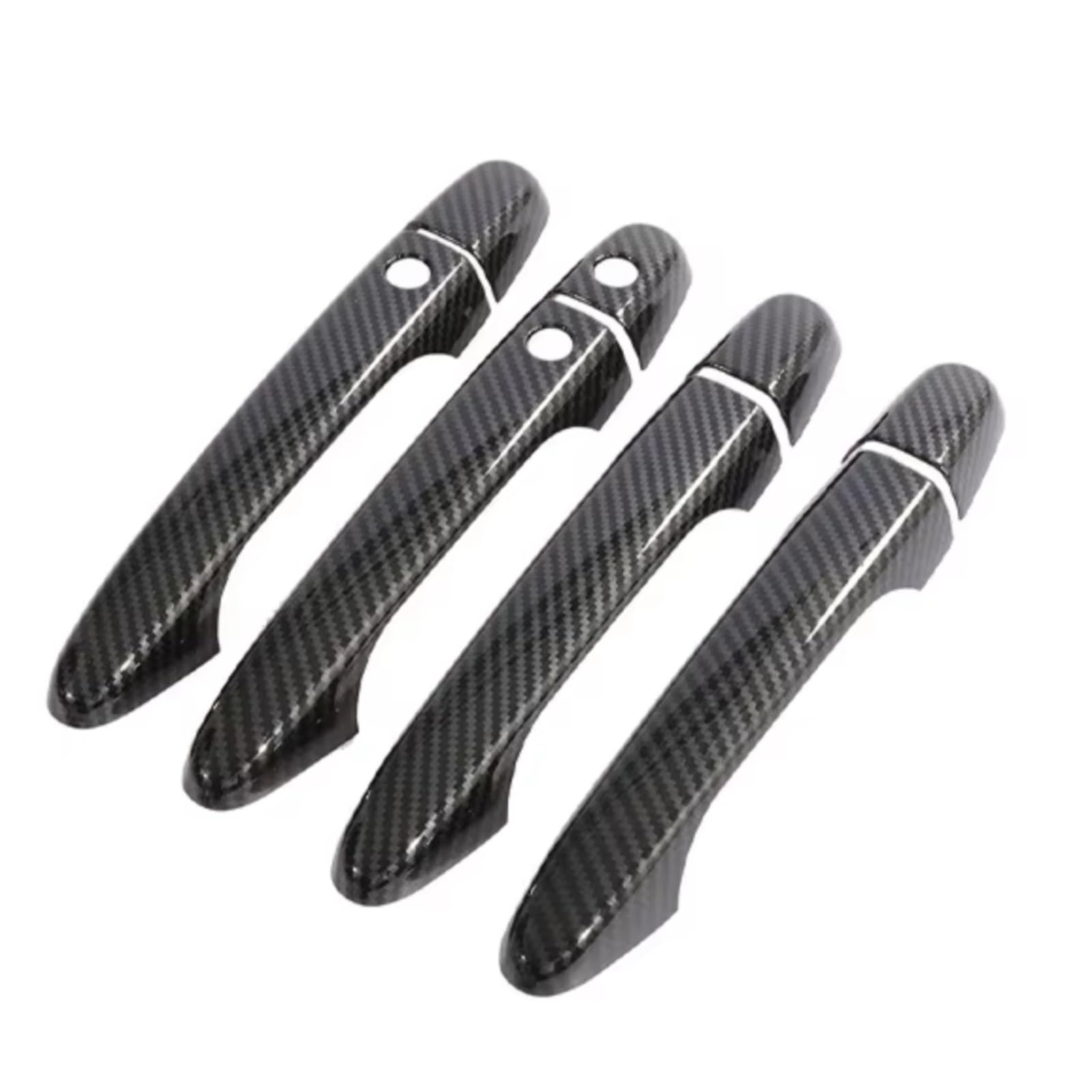 WOLIIEXZ Exterior Door Handle Cap Compatible with Civic 9th Generation 2012 2013 2014 2015 ABS Carbon Fiber Style Black Moulding with Keyless Car Exterior Door Handle Cover(Carbon Smart)