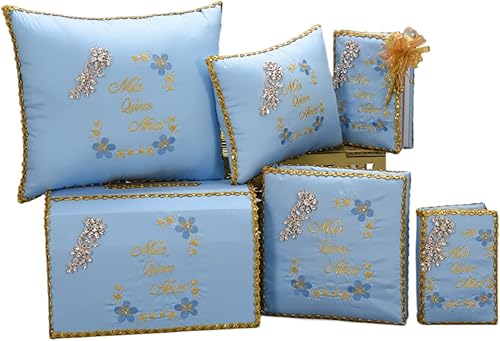A&C Quinceañeras and More Accessories Quince Set Sweet Sixteen Accessories Quinceanera bible Quinceanera Tosting Set 449 (Guestbook)