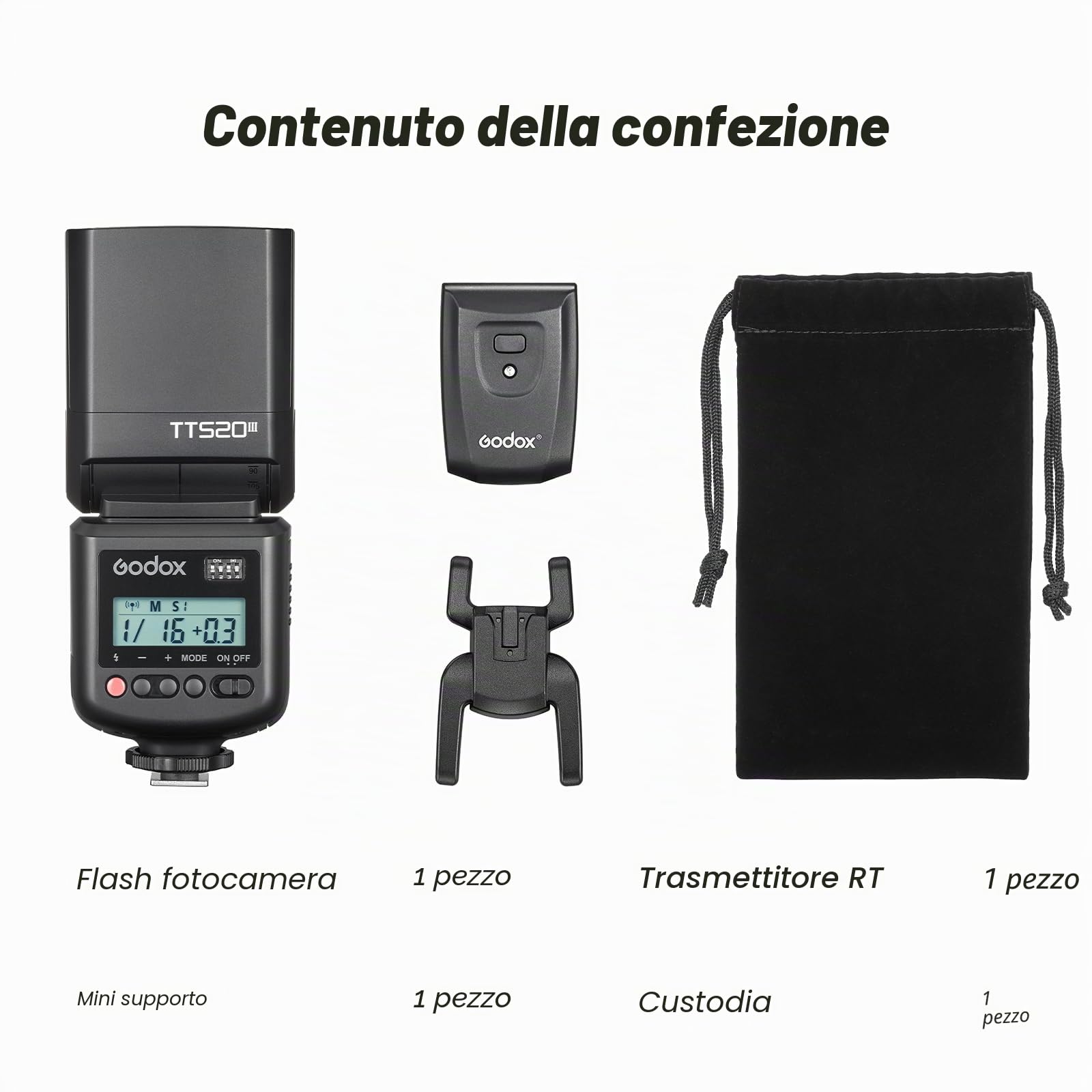Godox TT520III Flash Speedlite Camera Flash Per Fotocamera 8 Livelli Di Potenza 400 a Piena Potenza con Lanciatore RT-16 Contatto Singolo Hot Shoe per Canon Sony Nikon Fuji Panasonic Olympus