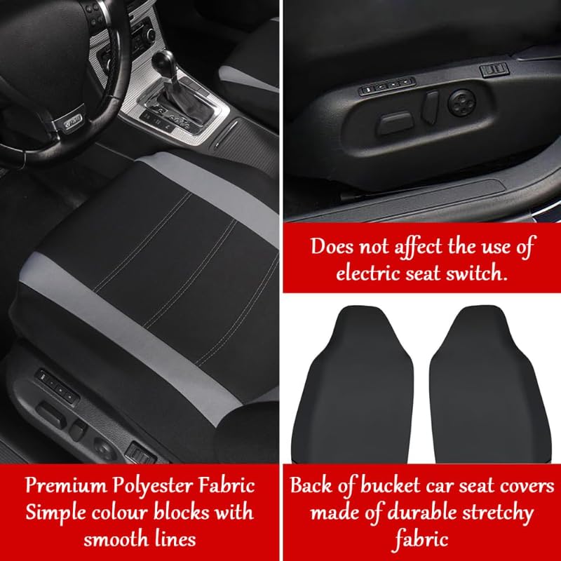 Housses de siège auto VW Passat imperméables et antidérapantes noires - 5