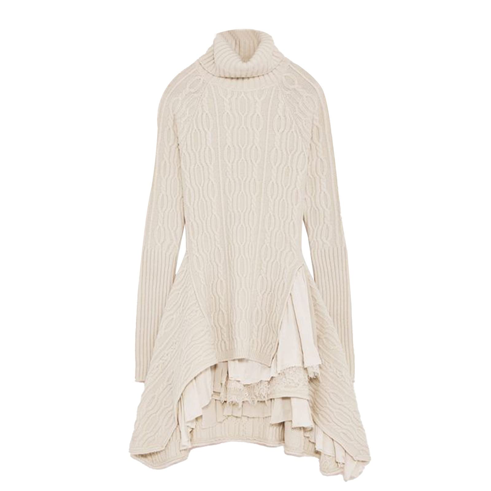 Strickkleid Damen Winter Elegant Strickpullover Kleid Warmer Lässig Strickkleider Minikleid Strick Weihnachtspullover Freizeit Schicke Strickkleider Hoodie Kleid Pullover Kleid