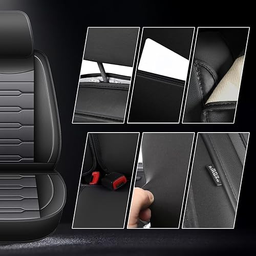 Miniatura 4 de AOMSAZTO Funda de asiento de ajuste personalizado para Mitsubishi Outlander 2007-2023, protector de asiento de piel sintética compatible con bolsa