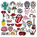 Toppe per Vestiti, 32 Pezzi Patch da Ricamo Patch di Ferro Adesivo Patch, Fai da Te Patch Distintivo Cucito Patch per Giacche, Zaino Jeans Abbigliamento Maglietta