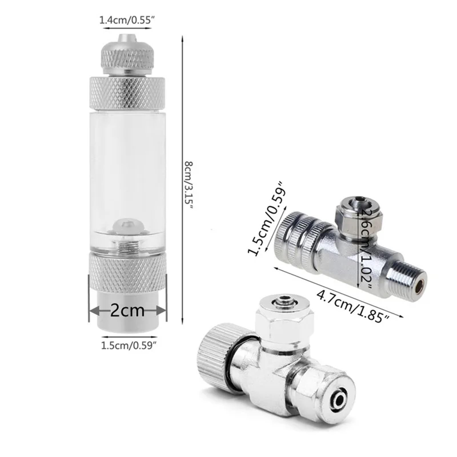 Kit de regulador CO2 for acuario, contador burbujas, válvula aguja, válvulas ajuste, cabezal simple y doble, accesorios for sistemas for acuarios(Double A)