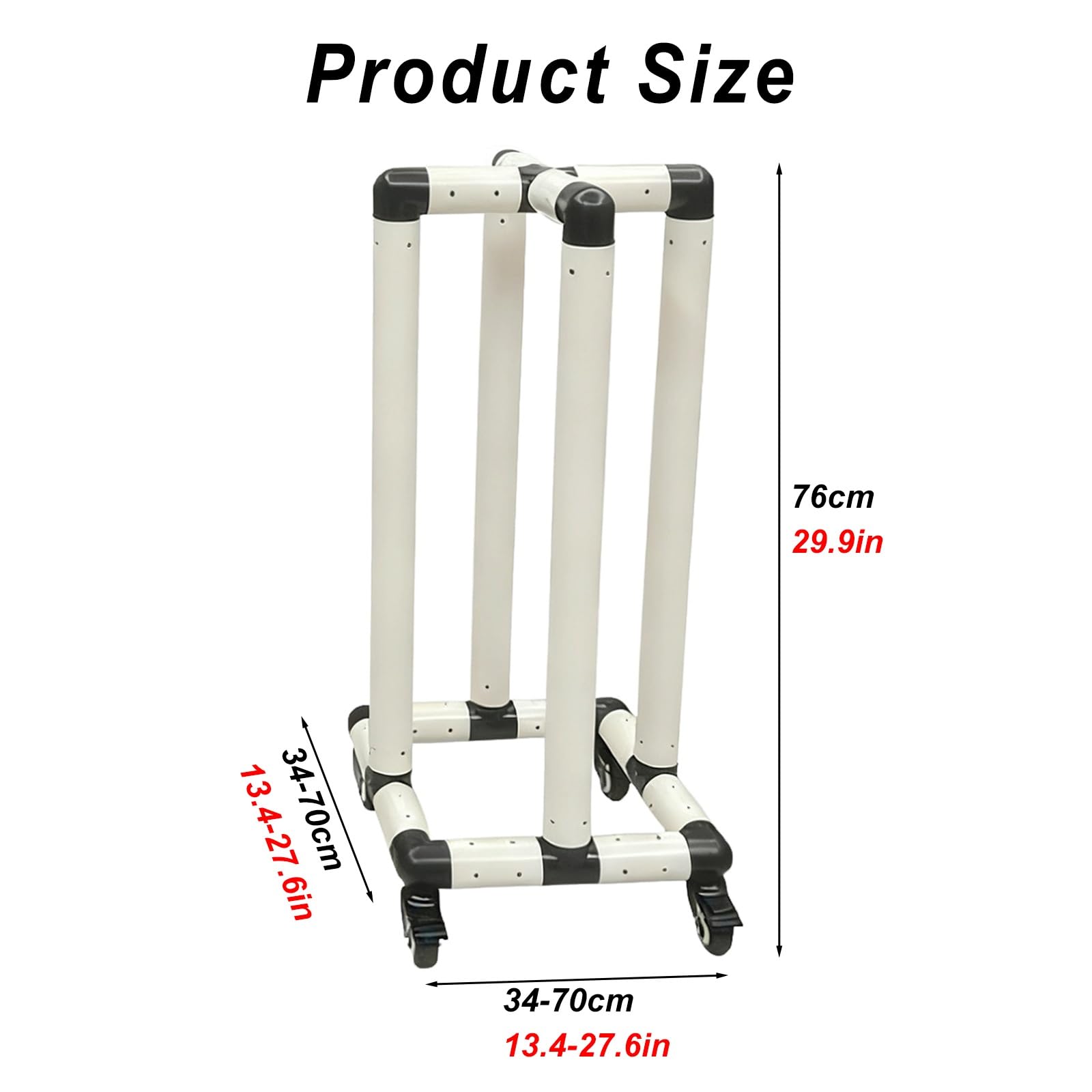 Supporto per Hula Hoop Carrello portaoggetti per hula hoop in PVC facile da montare con ruote, supporto/organizzatore mobile per hula hoop per studio yoga, palestra