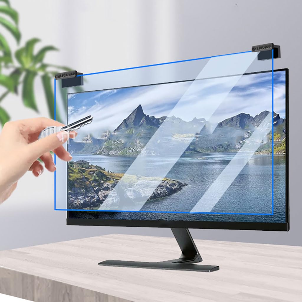 Amovible Filtre Anti-Lumière Bleu Premium pour écran d'ordinateur,Protection des Yeux Anti-UV Anti-lumière Bleue Anti-Reflet,Convient aux moniteurs LCD,TV et PC