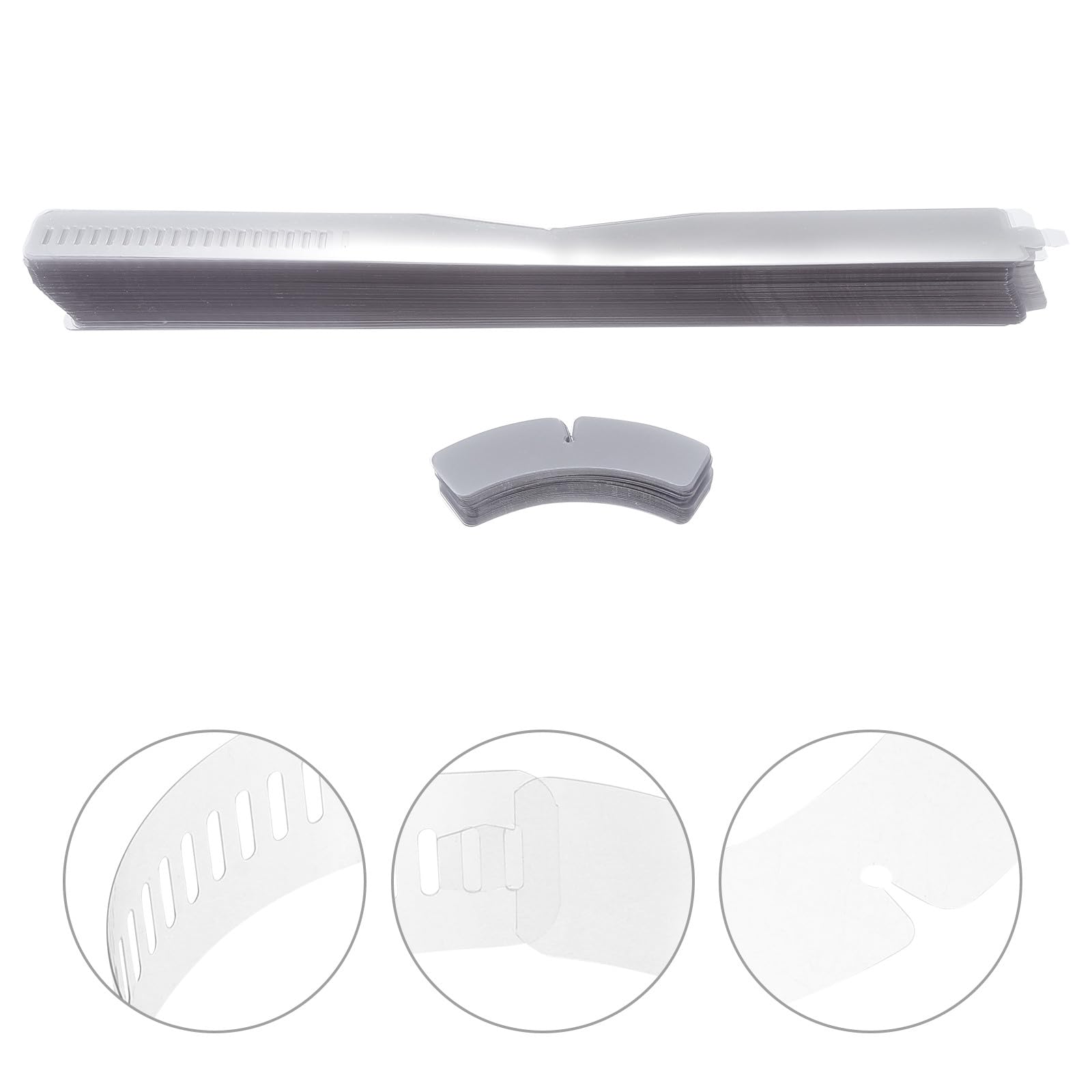 jojofuny Tiras de Cuello para Camisa de Plástico Blanco Ajustables Fijación para Collar, Paquete de 200 Piezas, Accesorio Práctico para Adultos