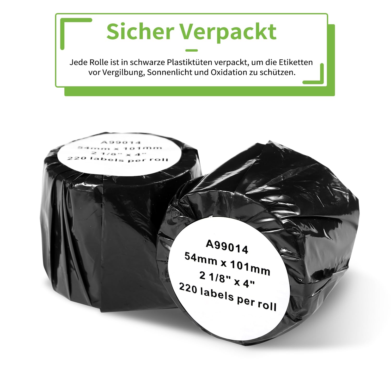Doruimi 10 Rollen 54mm x 101mm Versandetiketten Kompatibel mit DYMO 99014 | Selbstklebend Adress-Etiketten for DYMO Label Writer 450 400 4XL 330 320 310 Twin Turbo Duo, White(220 Labels/Roll)