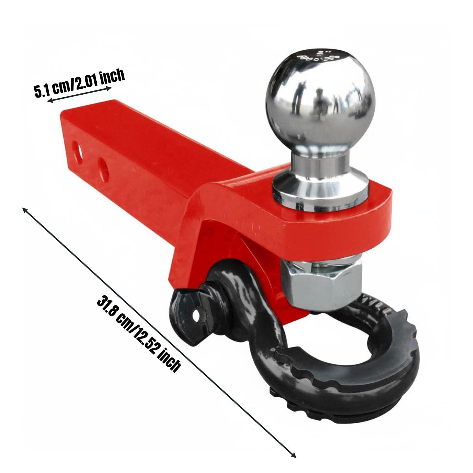 Gancio Traino Auto Rimorchio Veicolo Inserto Quadrato Stabile Bloccante Anti-rimozione con Chiave Rivestimento Resistente Agli Agenti Atmosferici, color to 1