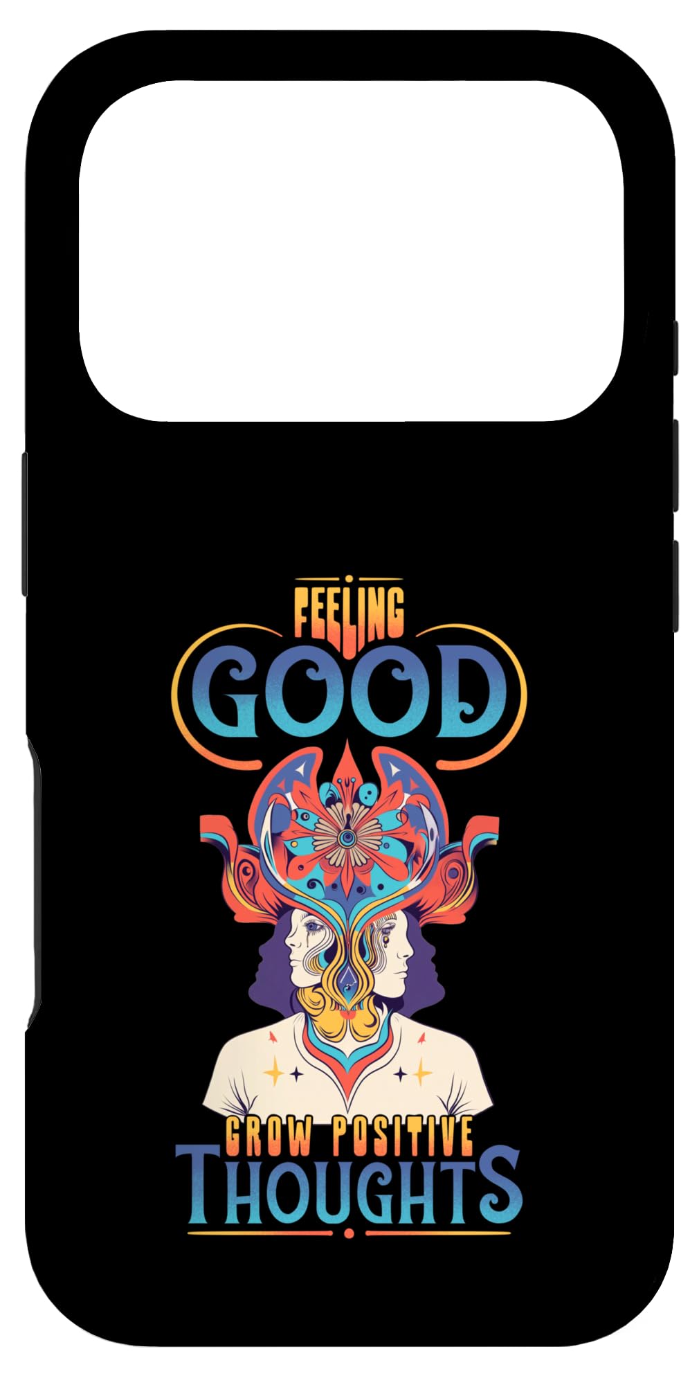 Se Sentir Bien Coque iPhone 17 Pro Graphique Psychédélique pour Protection Élégante et Personnalisation Unique