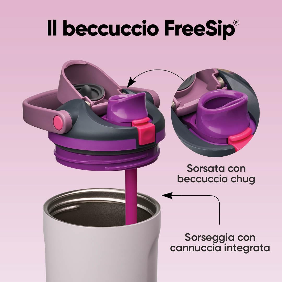 Owala FreeSip Sway borraccia termica in acciaio inox con beccuccio 2‑in‑1, 1185ml, cannuccia integrata e manico ad archetto, per viaggi, scuola e sport, senza BPA, a prova di perdite, Dreamy Fields