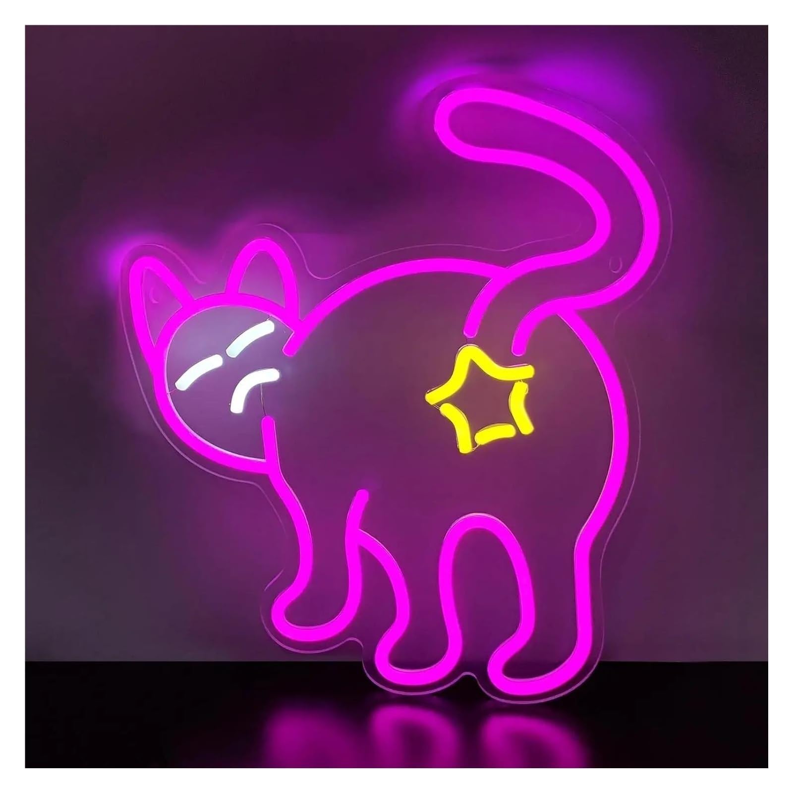 Insegna luminosa al neon Gatto per insegna al per neon Luce LED dimmerabile alimentata tramite per USB