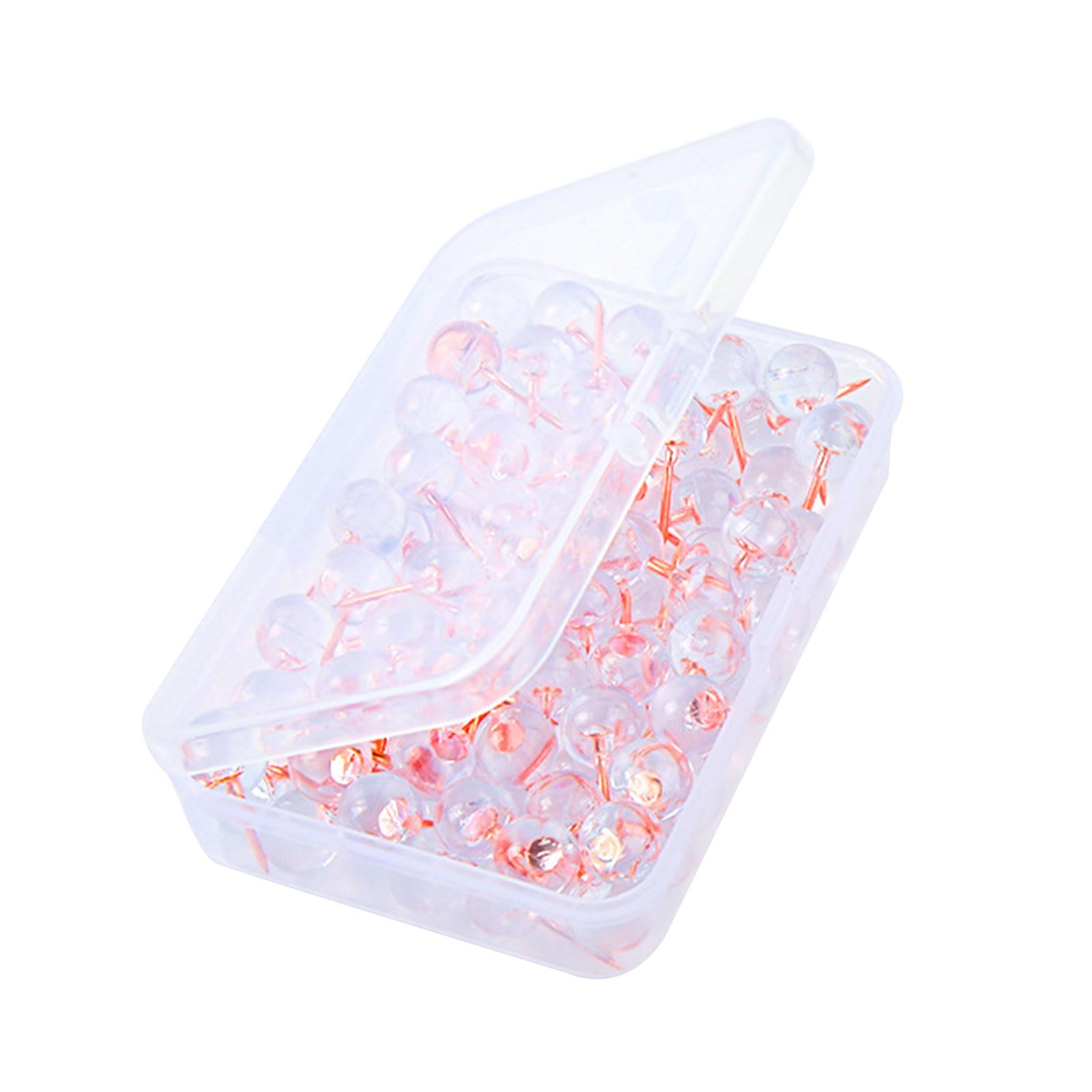 Elnwnnkc F 50Pcs / 100Pcs Map Push Pins Dressmaking Drawing Pins Map Or Pin Board Thumb Tacks With Clear Head And Steel Point Dressmaking Push Large Head Thumbtacks Corks Bottom
