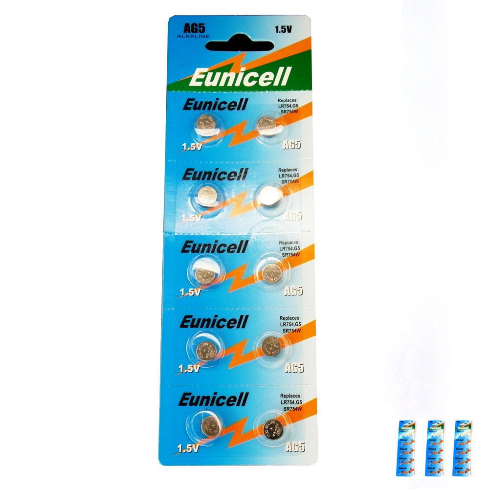 Generic 30 pcs AG5 LR48 SR48 SR754W LR754 1. 5V Alkaline Button Cell Battery EuniCell