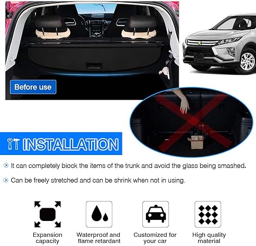 Miniatura 386 de Powerty Cubierta de Carga para Accesorios Kia Sportage 2023-2025 2026, Textura de Lona Cubierta Retráctil para Maletero Trasero de Carga de Equipaje
