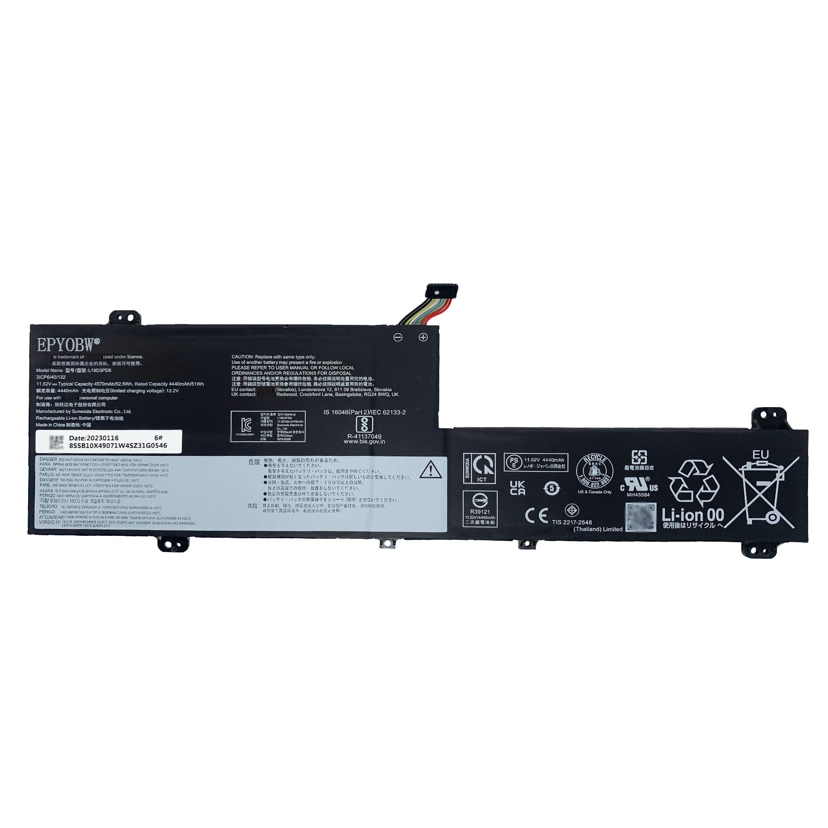 Amazon.com: EPYOBW L19D3PD6 Laptop Battery 52.5Wh Compatible with
