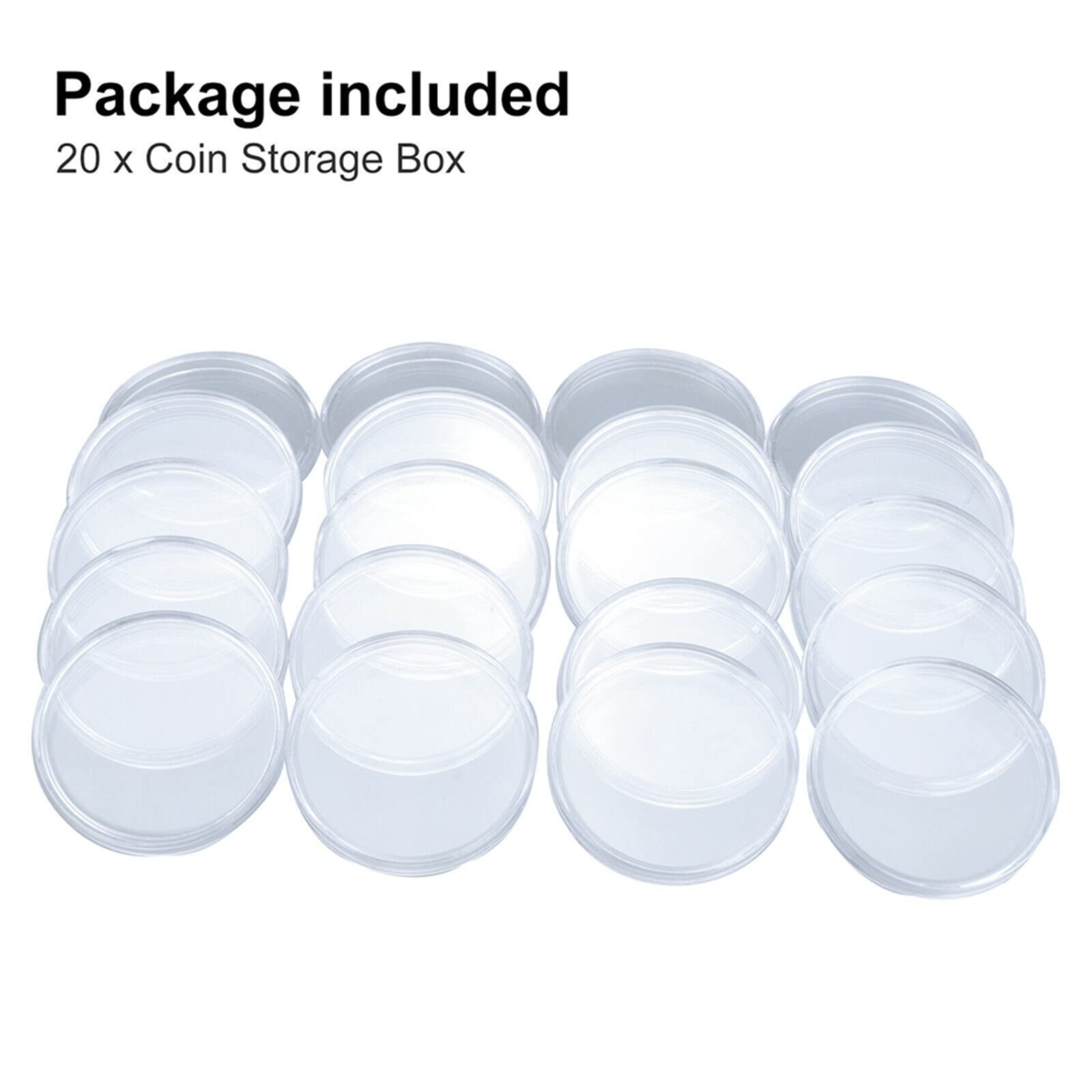 tinysiry Cápsulas Transparentes para Monedas, portamonedas Redondas de plástico de 46 mm con Caja de Monedas con Junta Ajustable para Suministros de colección de Monedas, colección de Monedas 200