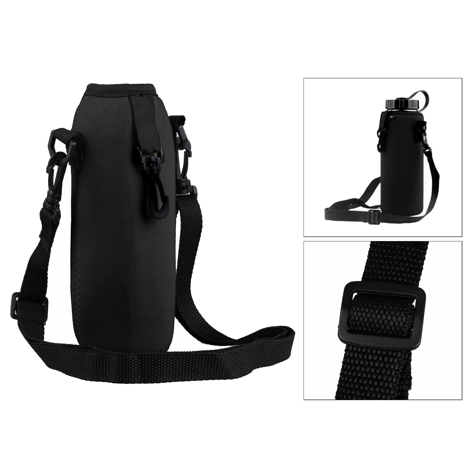 Porta Bottiglia d'Acqua in Neoprene da 500 Ml, Custodia Isolata per Borsa Porta Bottiglia d'Acqua, Tracolla Regolabile E Gancio di Chiusura