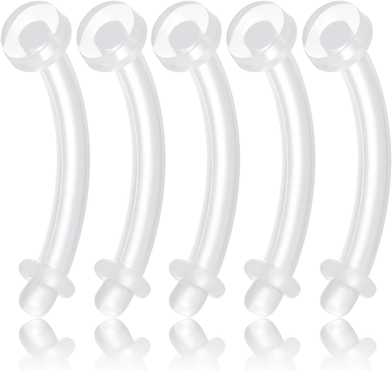 VCMART Plastic Belly Button Ring 14G Acrylic Navel Rings for Women Bioflex Belly Button Piercing Retainer for Sports Work Surgery 6/10/12/14/16/18MM - Image 3