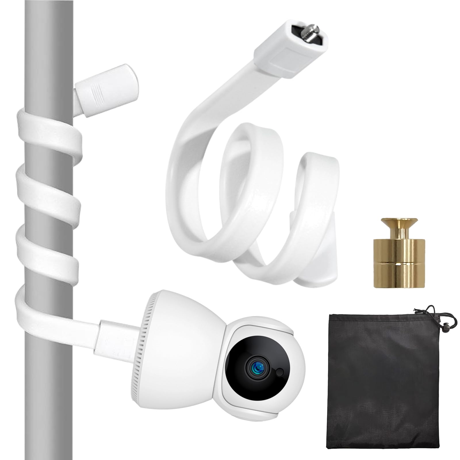 Universal Baby Camera Mount, Baby Monitor Mount with 1/4 Screw, Flexible Baby Monitor Mount, No Drilling Required, Adjustable Baby Camera Mount
