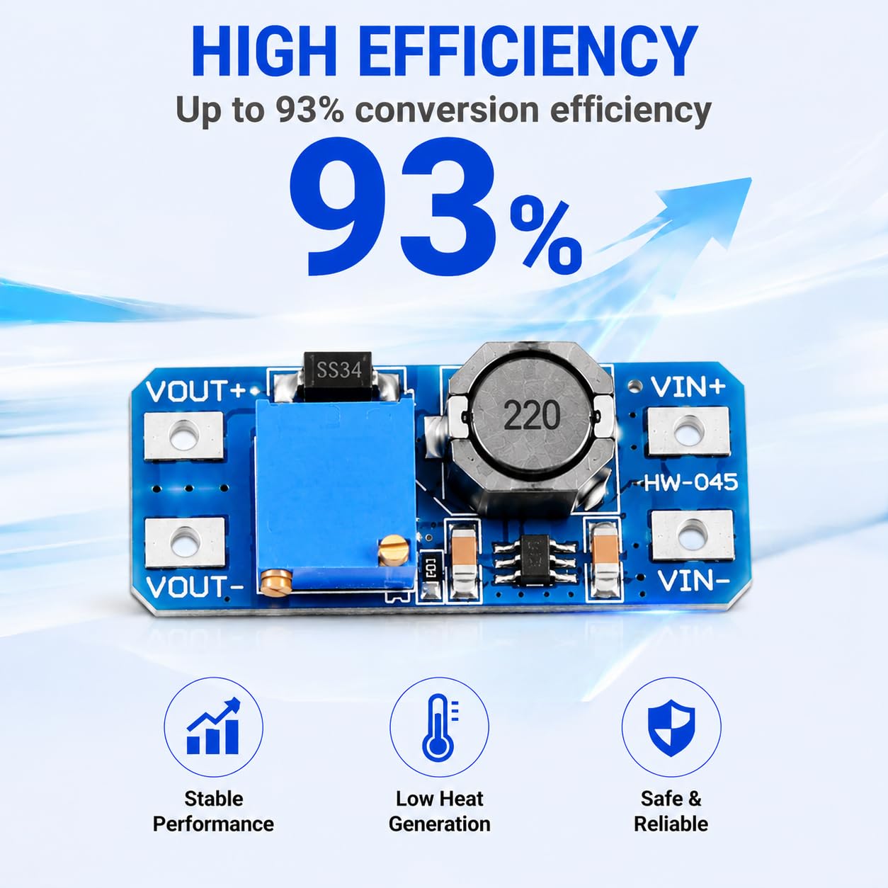 6 Pack MT3608 Boost Converter 2A 2-24V to 5-28V Step-Up Arduino