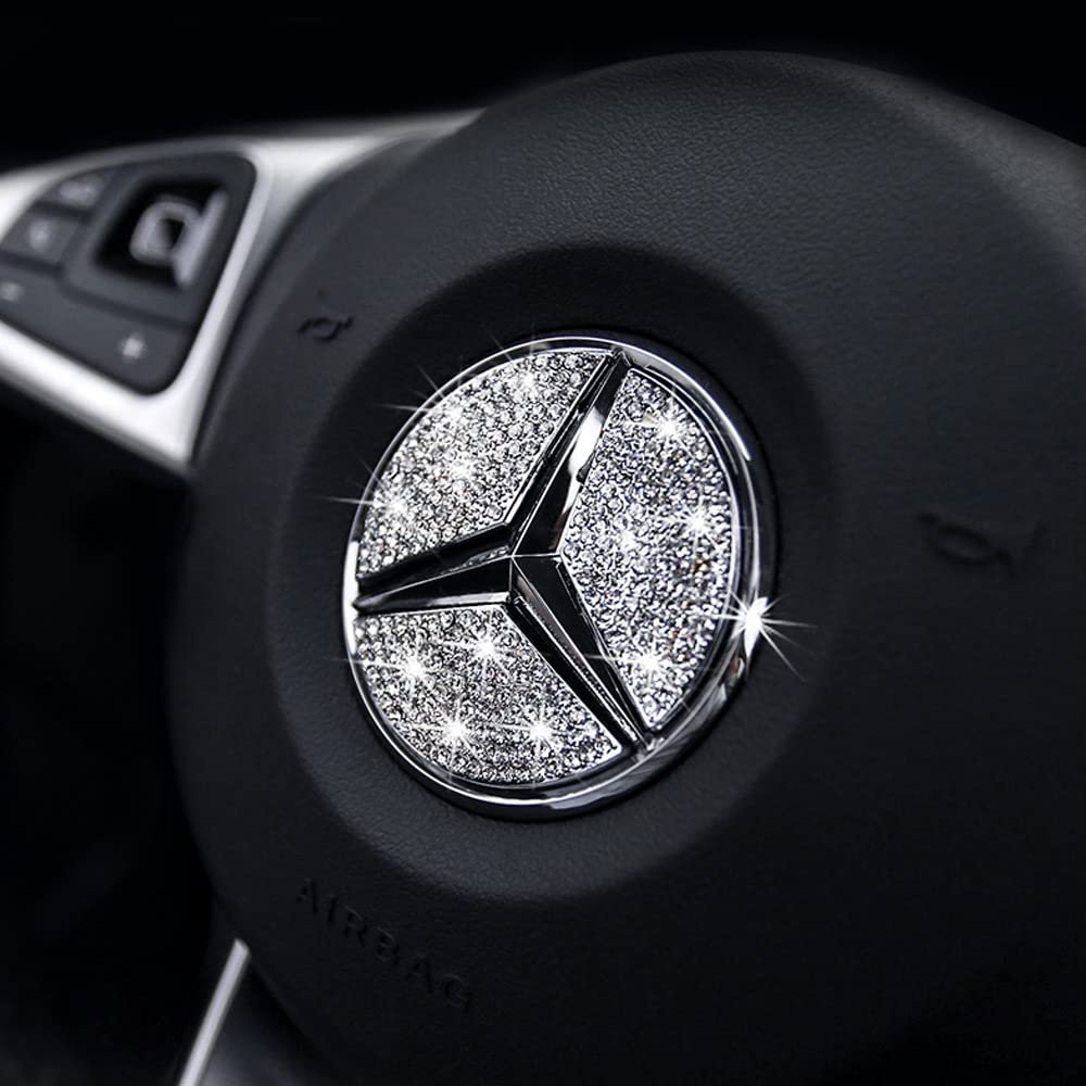 Adesivi per Volante Bling Cristallo 49mm Adesivi per Logo AMG Volante Accessori Interni per A E S CLA CLS GLA GLB GLC GLE GLS SL