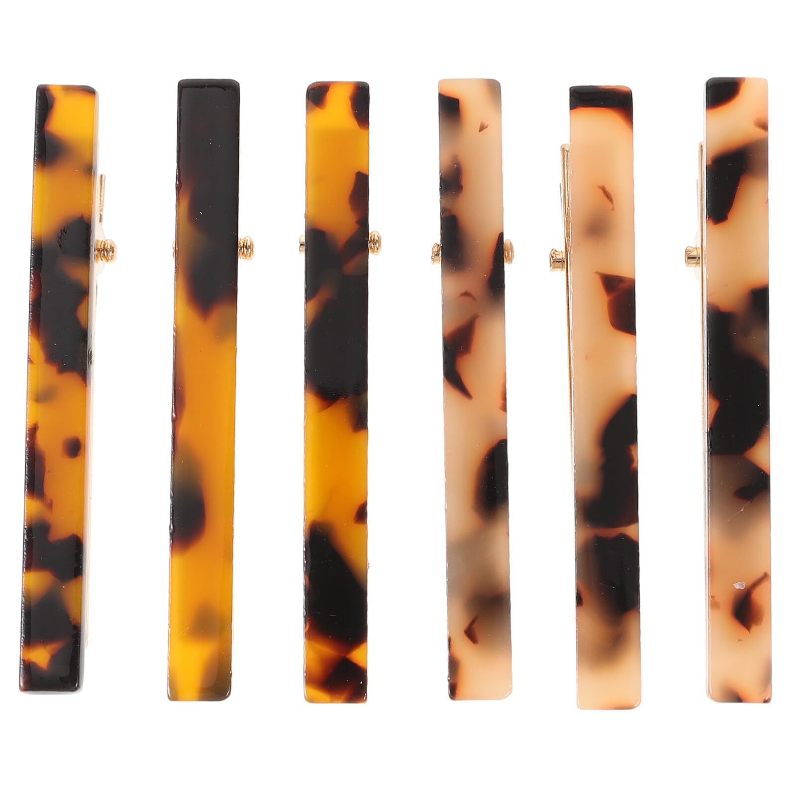 Beaupretty Leopard Print Hair Clips Acetate Billed Barrettes Lightweight Styling Accessories for Women Girls 6 Pieces
