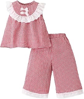 Hopscotch 2-Pc Gingham Bow Applique Pant Set Price In India
