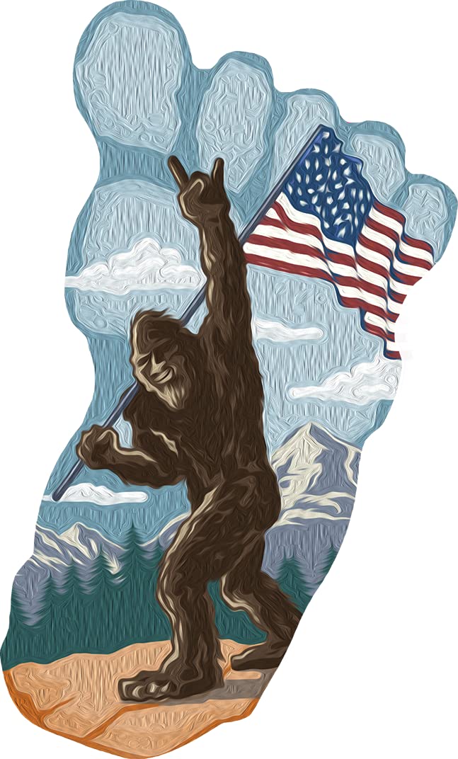 Desperate Enterprises Bigfoot Print Embossed Aluminum Die Cut Sign - Nostalgic Vintage Metal Wall Decor - Made in USA