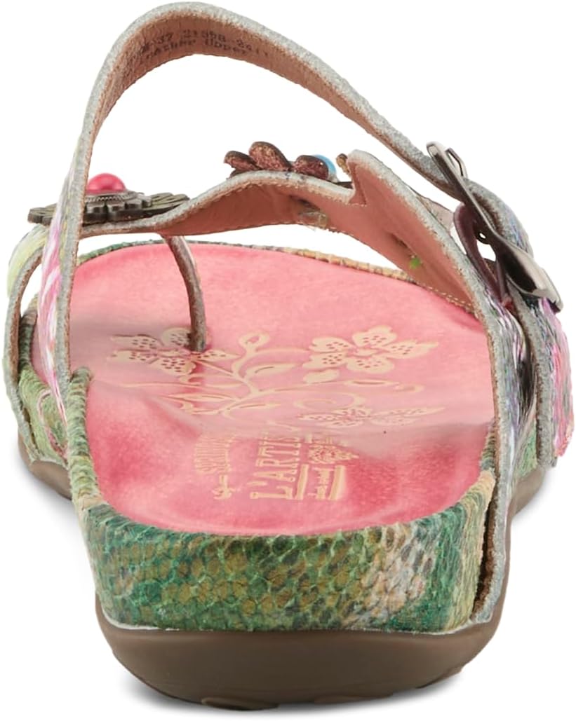 Spring Step L'Artiste Women’s Kindness Slide Sandals - Adjustable Hook and Loop Strap with Snake Skin Pattern Leather - Flexible Sole, Comfortable Flat Heel - Image 9