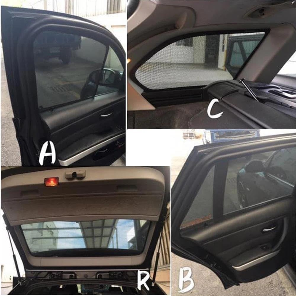 Parasol Coche Lateral para Serie 3 para Touring E91 2005-2011 Parasol Magnético para Coche Parabrisas Delantero Cortina Ventana Lateral Trasera Quitasol Coche(3PCS Train Back)