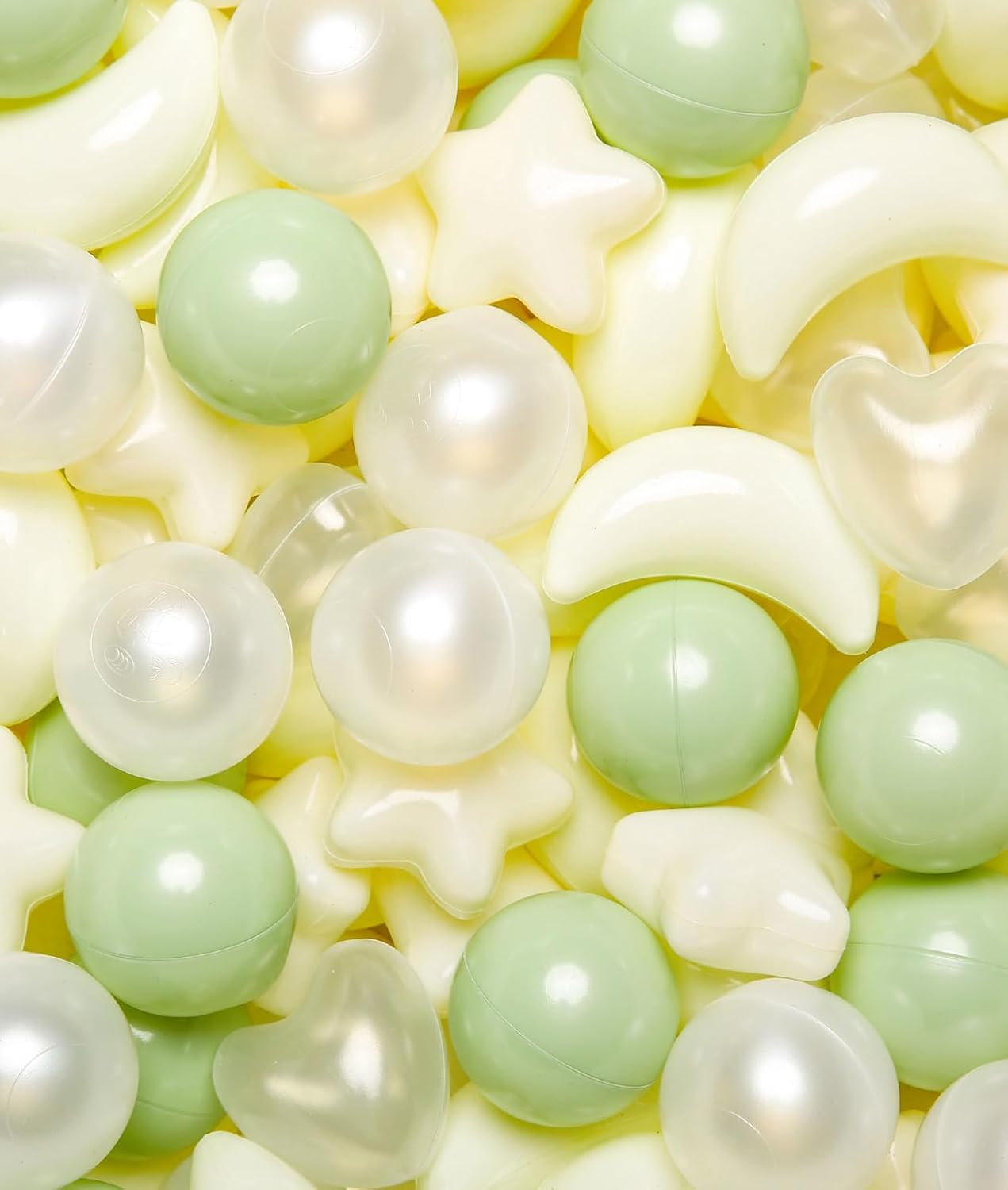 TRENDPLAY Ball Pit Balls for Toddlers, Star Heart Moon Shape, Plastic Toy Balls for Boys Girls Kids Dogs 50 200 500