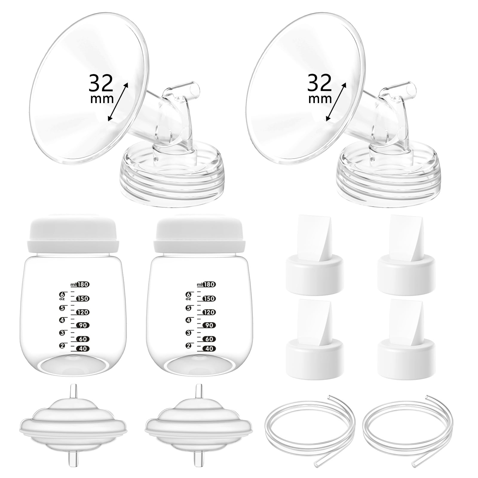 32mm Pump Parts Compatible with Spectra S1/S2/9 Plus,Spectra Replacement Pump Parts,Full Set Replace Include 32mm Flange, Duckbill Valve, Backflow