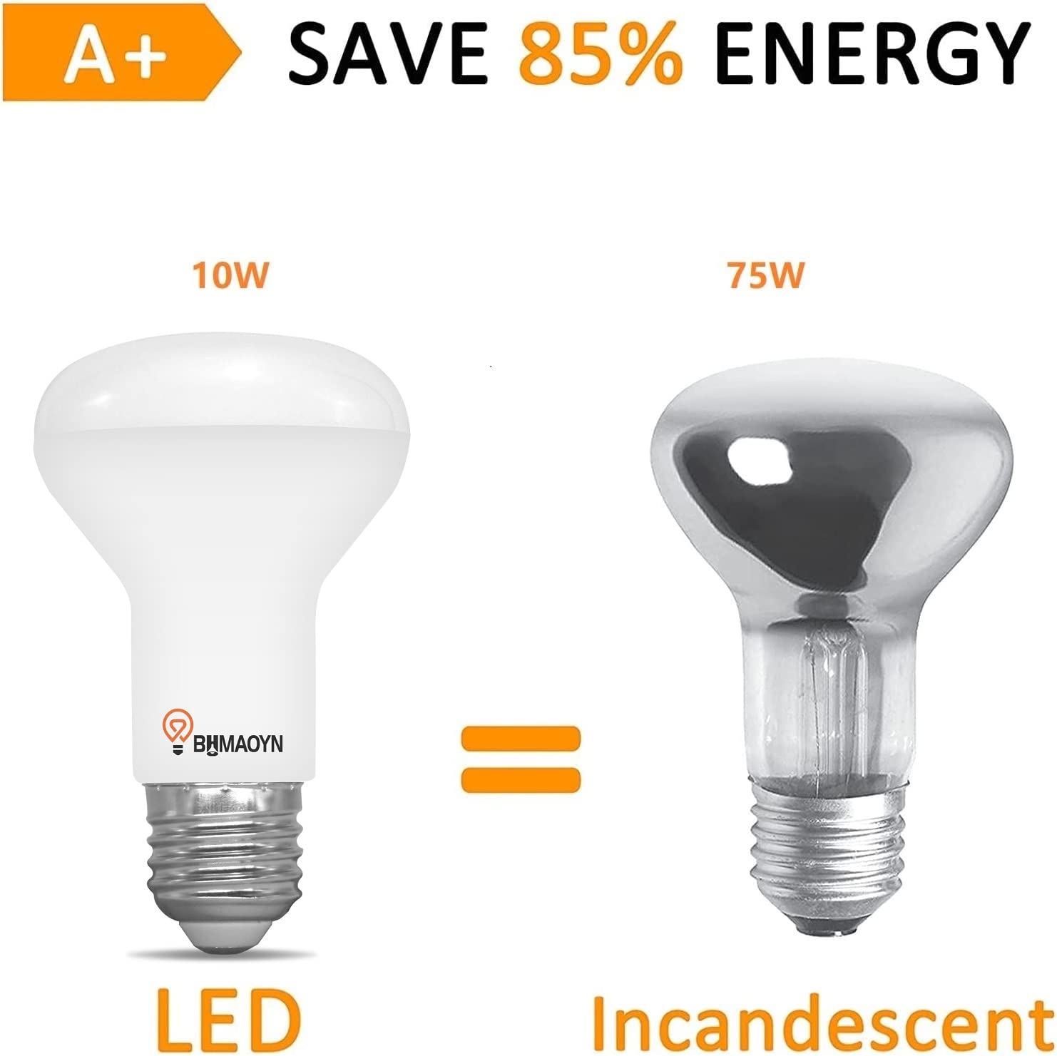 Faretto LED R63 E27 10W 3000K Confezione Da 6 - Sostituti Alogeni 75W, 870LM, 120° Per Soffitto