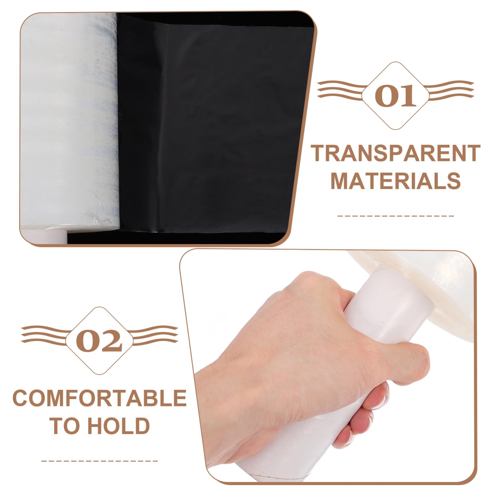 VILLFUL 1 Roll Handle Stretch Film Moving Wrap Packaging Protective Film Warehouse Supplies Shrink Wrap Stretch Wrap for Packing Wrapping Stretch Film for Moving Pallet Wrap Pe Transparent