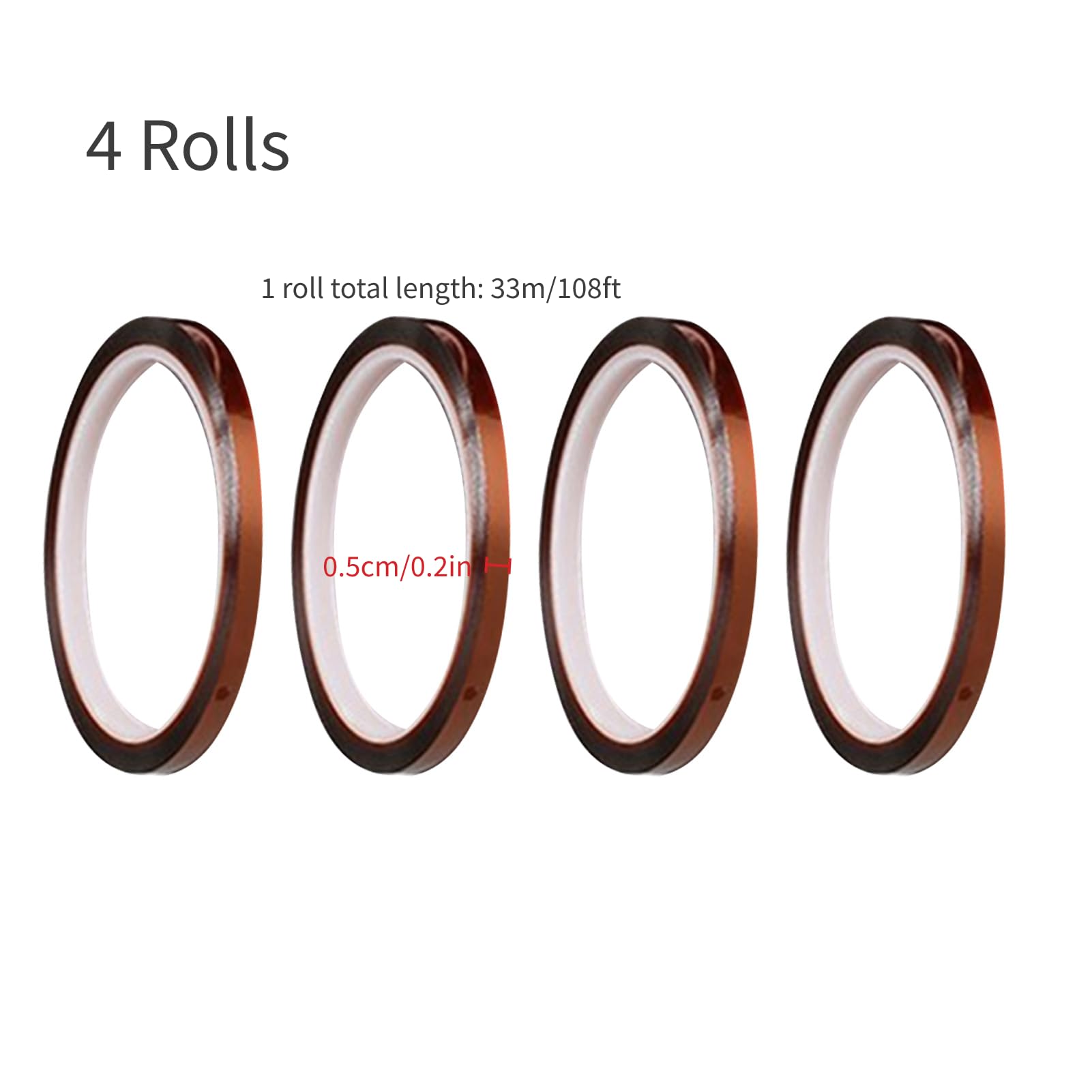 HAOHIZE Heat Tape,Thermal Tapes 4 Rolls 0.2x1299INCH Thermal Tapes High Temperature Insulating Sublimation Heat Tape Heat Press Tape, High Heat Tape