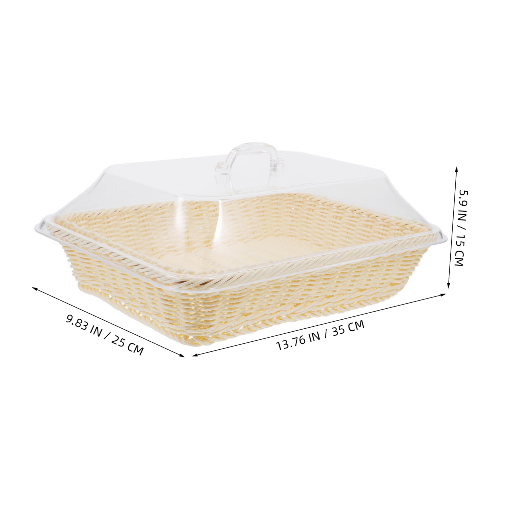 Holibanna Cesta para Servir Pan de Plástico Beige con Tapa, Fácil de Limpiar, Protege de Insectos y Conserva la Frescura Mesa