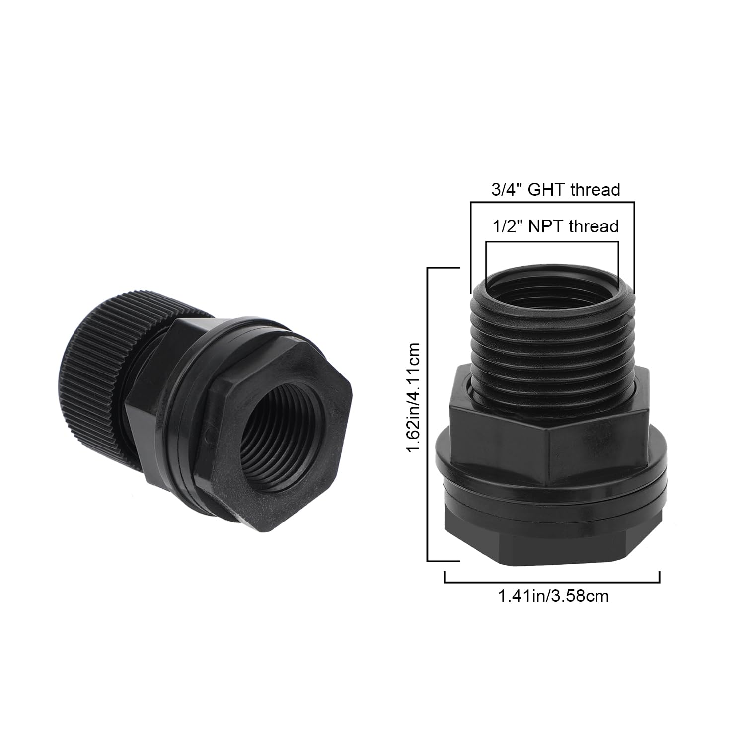 Penitue 4pcs Bulkhead Fitting with Plugs - Image 2