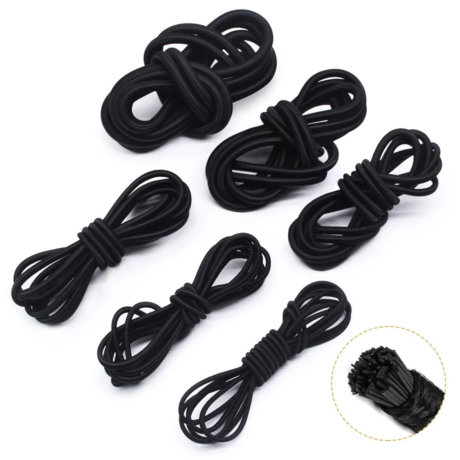 Cuerda Elastica Cuerda elástica Fuerte de 4 mm a 10 mm, Cuerda elástica elástica for Hacer Joyas, proyectos al Aire Libre, Carpas, Kayaks, Botes, etc.(5 Yards_10MM)