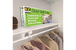 EZ SHELF Expandable Closet Shelves with Hanging Rod
